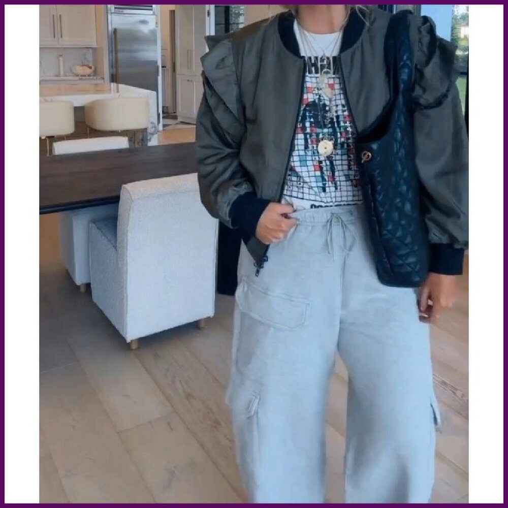 Lightweight Bomber Jacket With Ruffle Sleeves, Zi… - image 6